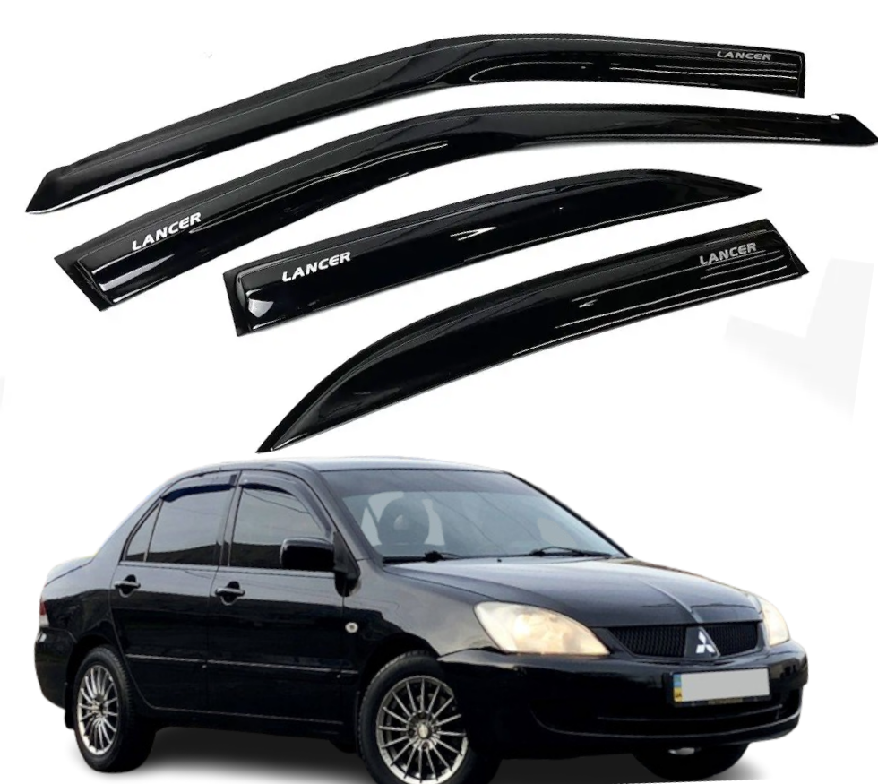 Вітровики Mitsubishi Lancer 9 седан 2003-2009 (скотч), фото 1