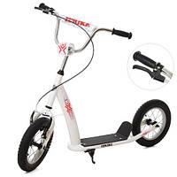 HIT! Дитячий самокат із надувними колесами підлітковий iTrike SR 2-047-W білий