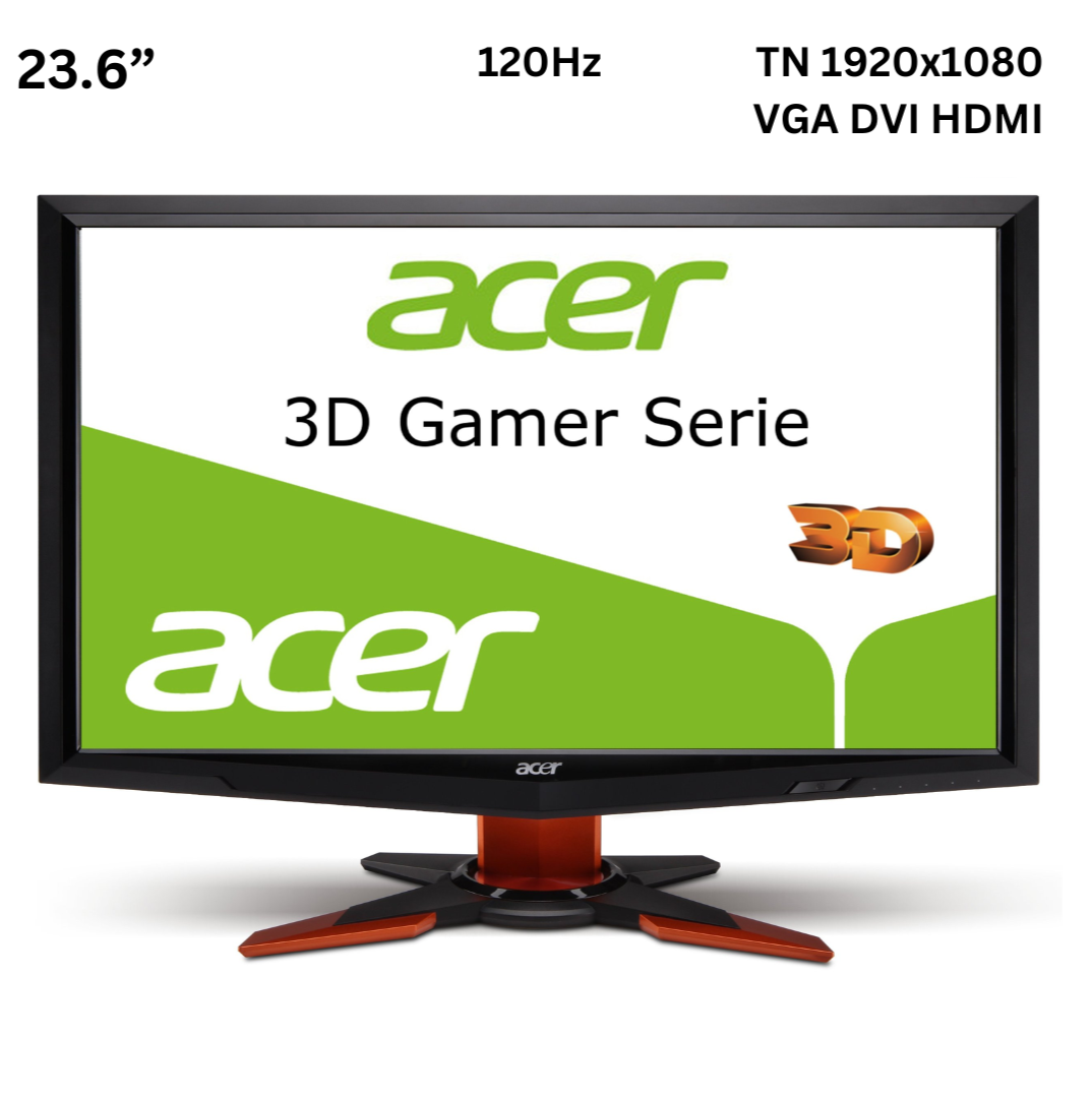 Монітор 23.6” ACER GD245HQ/TN 1920x1080/120Hz/VGA, DVI, HDMI Б/В, фото 1