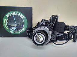 Ліхтар налобний Police W002-XPE, Motion Sensor, 2x18650, zoom, ЗУ microUSB, Box