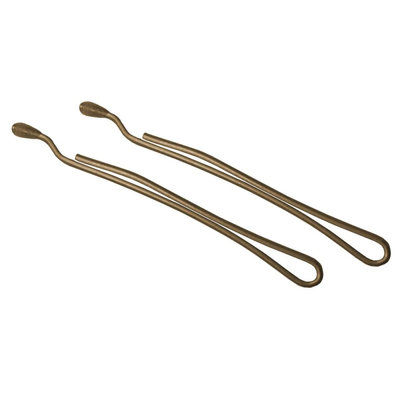 Невидимки для волосся укорочені Tico Professional - Коричневі (довжина 40 мм, вага 200 грам) (300614)