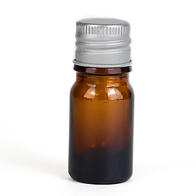 Коричневий скляний флакон для косметики, ліків, вітамінів, 5 мл стандарту 18/410 З алюмінієвою кришкою
