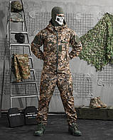 Тактичний костюм піксель осінь softshell військова форма софтшел демісезонна водонепроникна на флісу