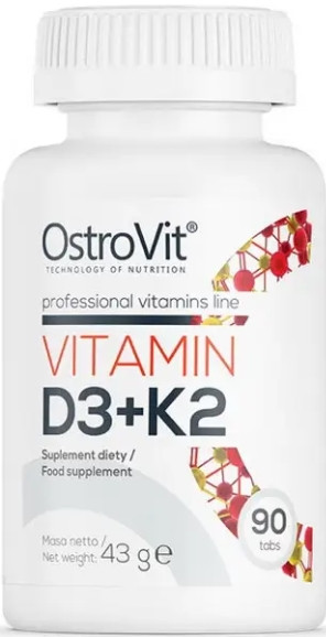 Вітамін Д3 К2 OstroVit Vitamin D3 + K2 90 таб