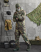 Тактичний костюм осінь мультикам софтшел військова форма водовідштовхувальна multicam тактична softshel