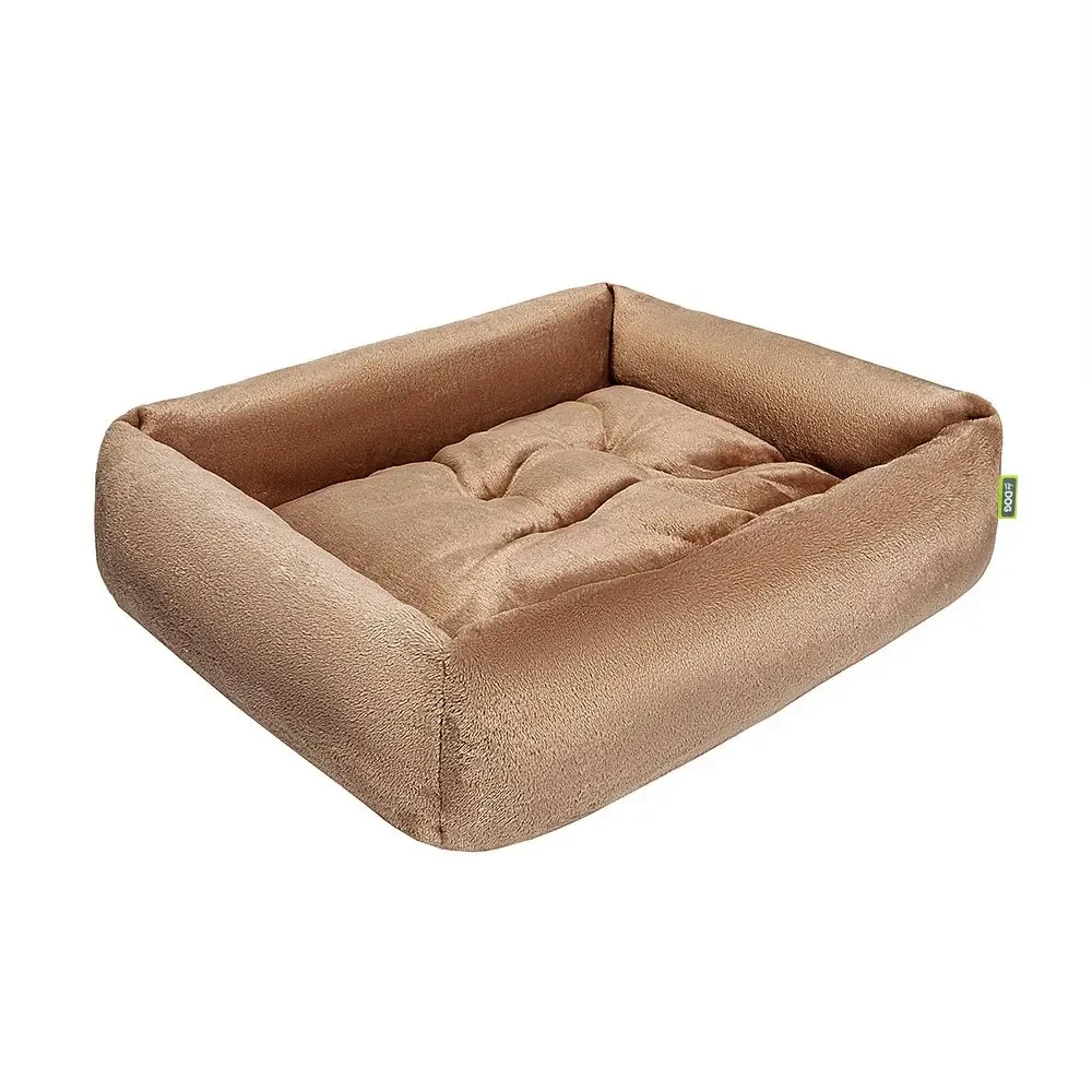 Лежанка ХайДог HiDOG плюшева прямокутна M для собаки або кота капучино (45 х 57 х 14 см)