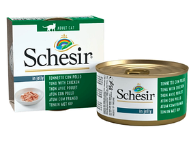 Schesir Tuna Chicken консерви для котів, тунець із філе курки в желе, банку 85 г