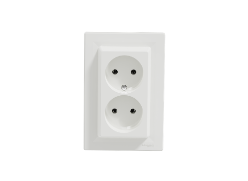 Розетка подвійна без заземлення Schneider Electric Asfora біла