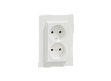 Розетка подвійна без заземлення Schneider Electric Asfora біла, фото 3