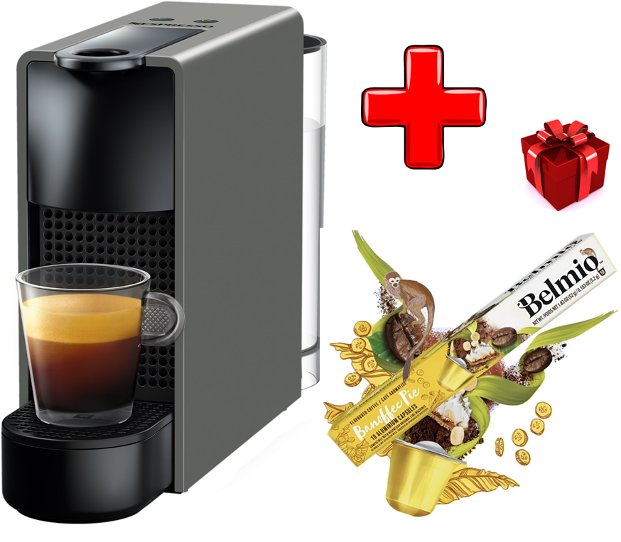 Кавомашина Nespresso Essenza Mini Intense Grey + подарунок 10 капсул
