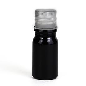 Чорний скляний флакон для косметики, ліків, вітамінів, 5 мл стандарту 18/410 З алюмінієвою кришкою