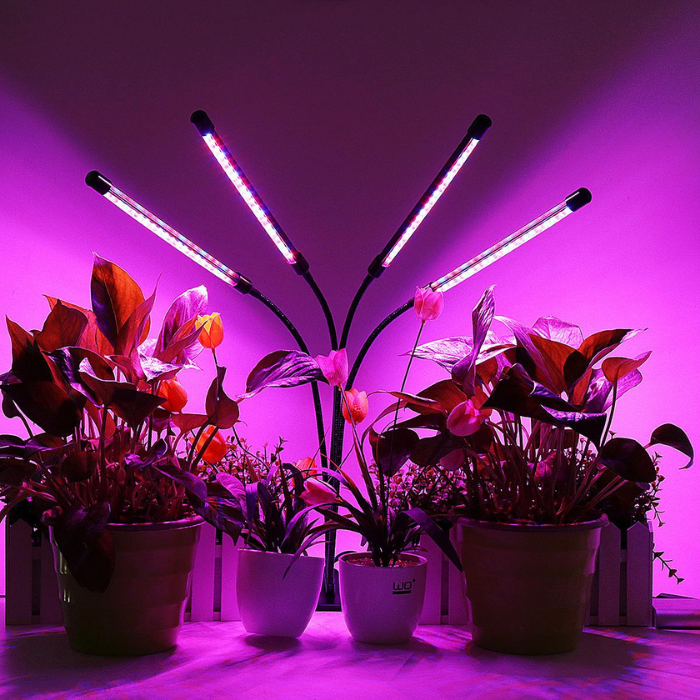 Фітолампа для рослин на чотири лампи Led Plant Grow Light, ультрафіолетова світлодіодна гнучка фіто лампа TRF84, фото 1
