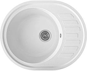 Гранітна кухонна мийка Romzha Elegancia 62 Bezhvy (402). Гранітні мийки, мийки на кухню, раковина на кухню Білий