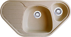 Гранітна кухонна мийка Romzha Elegancia 95B Bezhvy (402). Врізна мийка на кухню, гранітні мийки, мийки на кухню