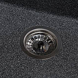 Гранітна кухонна мийка Romzha Kolo Grafit (201). Гранітні мийки, мийки на кухню, раковина на кухню, фото 4