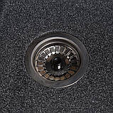 Гранітна кухонна мийка Romzha Quadro Grafit (201). Гранітні мийки, мийки на кухню, раковина на кухню, фото 4