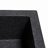 Гранітна кухонна мийка Romzha Quadro Grafit (201). Гранітні мийки, мийки на кухню, раковина на кухню, фото 5