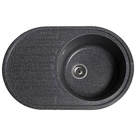 Гранітна кухонна мийка Romzha Elegancia 77 Grafit (201). Гранітні мийки, мийки на кухню, раковина на кухню