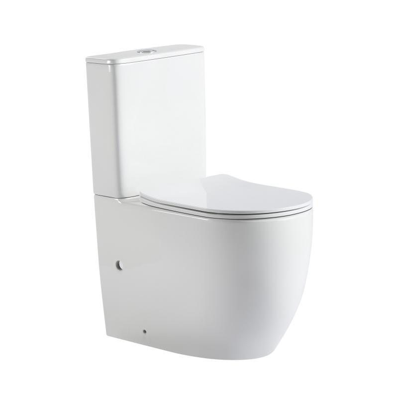 Унітаз підлоговий Qtap Robin New Ultra Quiet безобідковий з сидінням Soft-close WHITE QT13226083AW, фото 1