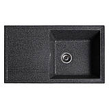 Гранітна кухонна мийка Romzha Jorum 86. Кухонна мийка з крилом, мийка на кухню, фото 2