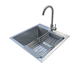 Комплект мийка + змішувач Romzha Arta U-450 (A). Кухонна мийка з нержавіючої сталі зі змішувачем