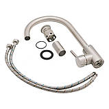 Комплект мийка + змішувач Romzha Arta U-550S Max BL (A). Чорна мийка з нержавіючої сталі зі змішувачем, фото 4