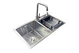 Комплект мийка + змішувач Romzha Arta U-730SDN (B). Кухонна мийка з нержавіючої сталі зі змішувачем, фото 3