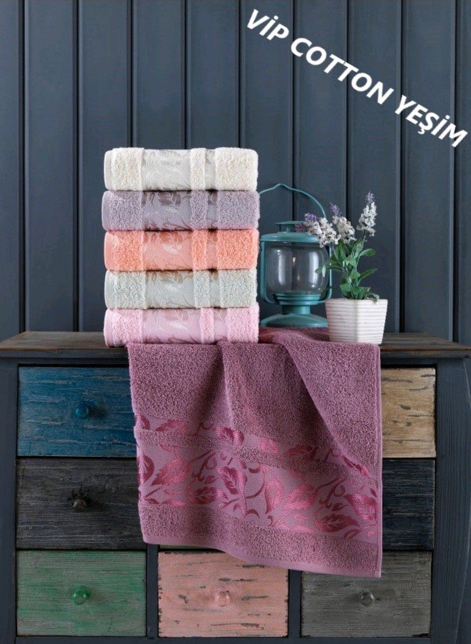 Бавовняні рушники 70x140 (6-шт) м'які якісні щільні Saheser Туреччина