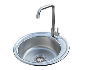 Комплект мийка + змішувач Romzha Sorin Satin (B)