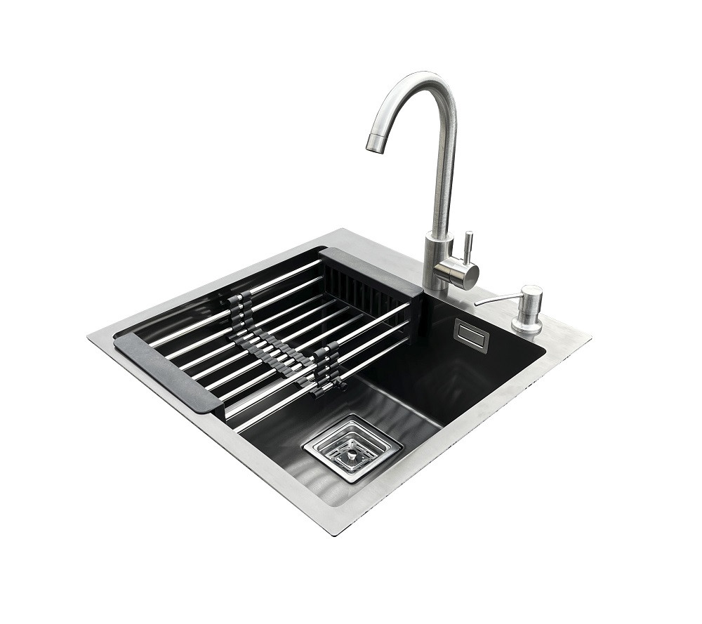 Комплект мийка + змішувач Romzha Arta Nova U-450 BL (A)