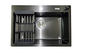 Кухонна мийка з нержавіючої сталі Romzha Arta U-600S BL. Сталева мийка на кухню, раковина для кухні