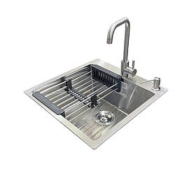 Комплект мийка + змішувач Romzha Arta U-450S (B). Сталева мийка зі змішувачем на кухню