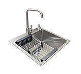Комплект мийка + змішувач Romzha Arta U-450S (B). Сталева мийка зі змішувачем на кухню, фото 3