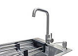 Комплект мийка + змішувач Romzha Arta U-450S (B). Сталева мийка зі змішувачем на кухню, фото 4