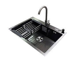 Комплект мийка + змішувач Romzha Arta U-650S Max BL (A)