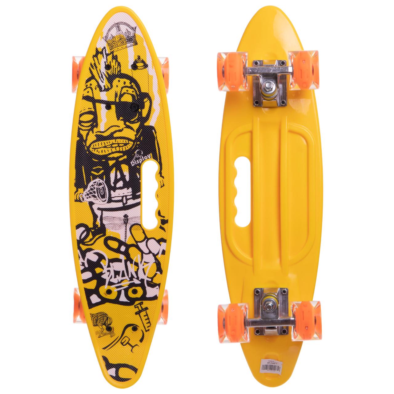 Пенні борд Penny Board круїзер пластиковий з ручкою і світними колесами 24" SK-2306-4