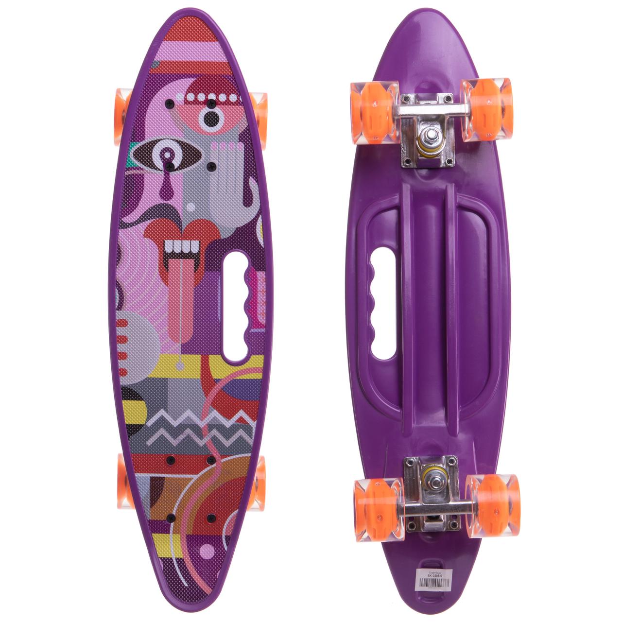 Пенні борд Penny Board круїзер пластиковий з ручкою і світними колесами 24" SK-2306-6