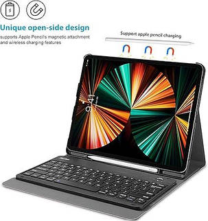 Чохол з клавіатурою ProCase для iPad Pro 12.9 2022 2021 2020 2018, для iPad Pro 12.9 дюйма 6th 5th 4th — чорний, фото 3
