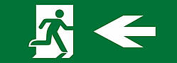 Інформаційна наклейка на світильник 119х323мм Exit_Left (REL803)
