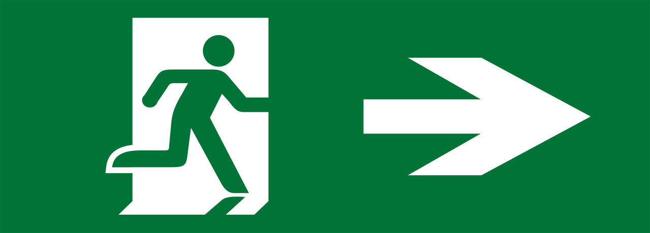 Інформаційна наклейка на світильник 119х323мм Exit_Right (REL803), фото 1