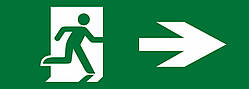 Інформаційна наклейка на світильник 119х323мм Exit_Right (REL803)