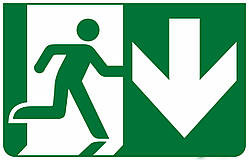 Інформаційна наклейка на світильник 233х150мм Exit_Down (REL801,802)