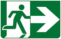 Інформаційна наклейка на світильник 233х150мм Exit_Right (REL801,802)