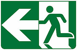 Інформаційна наклейка на світильник 233х150мм Exit_Left (REL801,802)