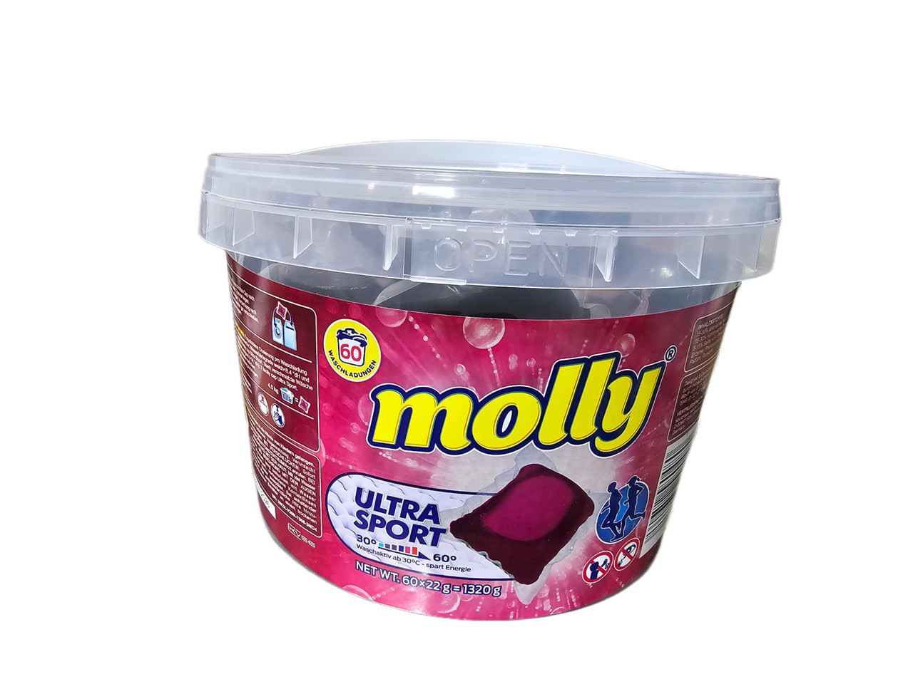 Капсули для прання MOLLY ULTRA SPORT рожеві однокомпонентні 60 шт 4260652580480