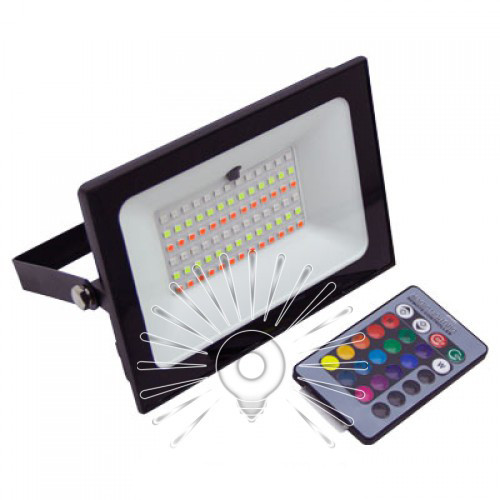 Прожектор LED 30w RGB+пульт IP65 LEMANSO чорний / LMP76-30 RGB, фото 1