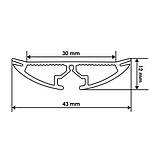 Профіль алюмінієвий BIOM ЛПР-60 напівкруглий, анодований (палка 2м), м, фото 3