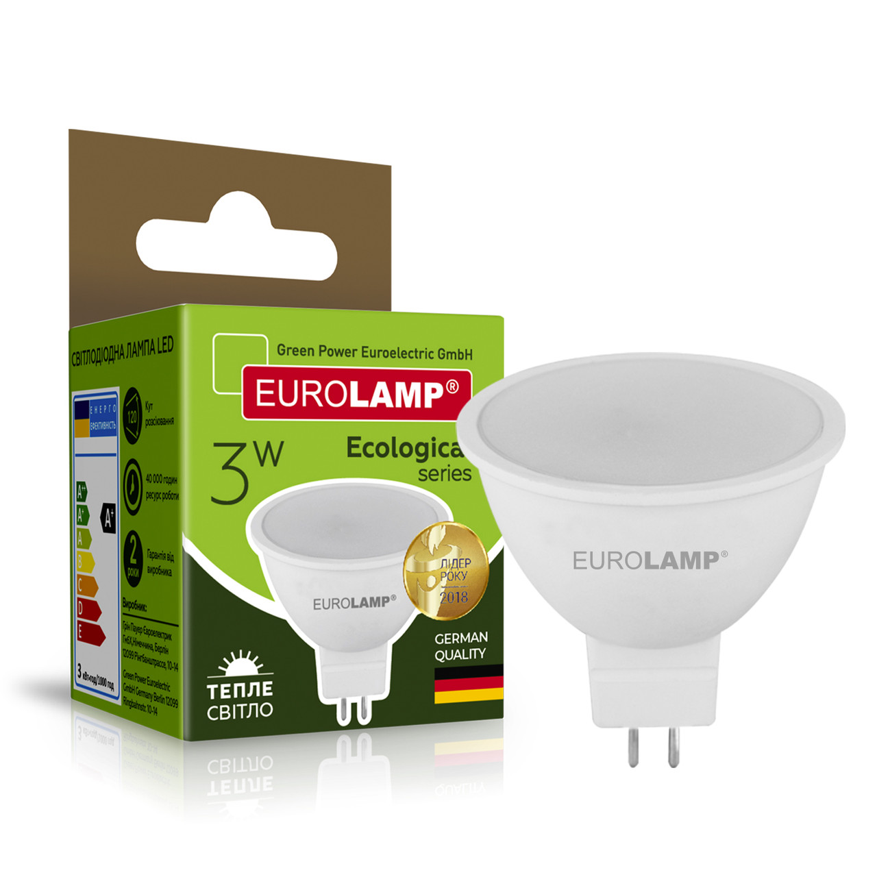 EUROLAMP LED Лампа ЕКО SMD MR16 3W GU5.3 3000K, фото 1