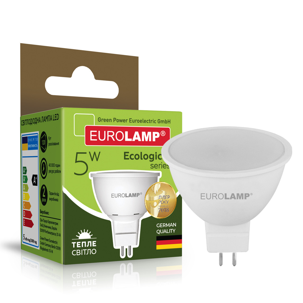 EUROLAMP LED Лампа ЕКО SMD MR16 5W GU5.3 3000K, фото 1
