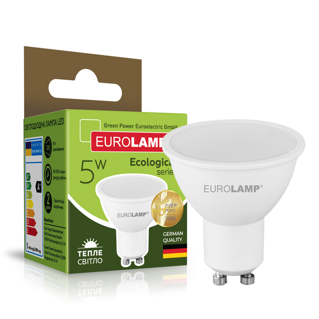 EUROLAMP LED Лампа ЕКО SMD MR16 5W GU10 3000K, фото 1